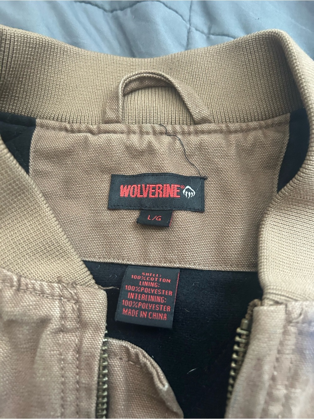 Wolverine tan work-style zip jacket